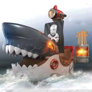 Electric Shark Pirate Ship Toy for Kids Age 3+ | Light & Music Car with Universal Wheels | GEAR Series Dynamic Shark Car for Imaginative Play