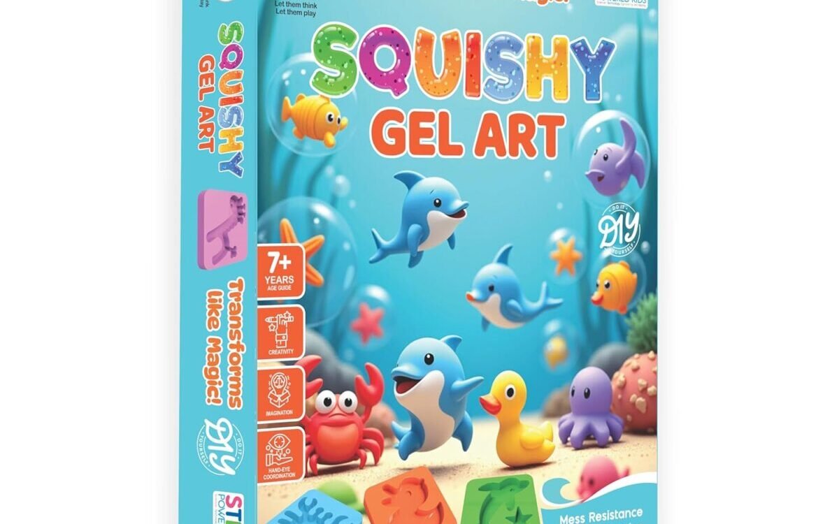 DIYScience Ocean World Aqua Squish Kit - 40+ 3D Sea Creatures, Magic Water Elf & 6 Molds – Safe, Non-Toxic Educational Toy for Kids Aged 6–14