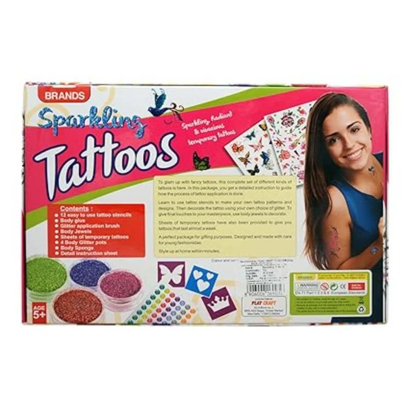 Sparkling Tattoos for Kids – 50 Glitter Temporary Tattoos by Design & Dabble | Creative DIY Toy for Girls & Boys