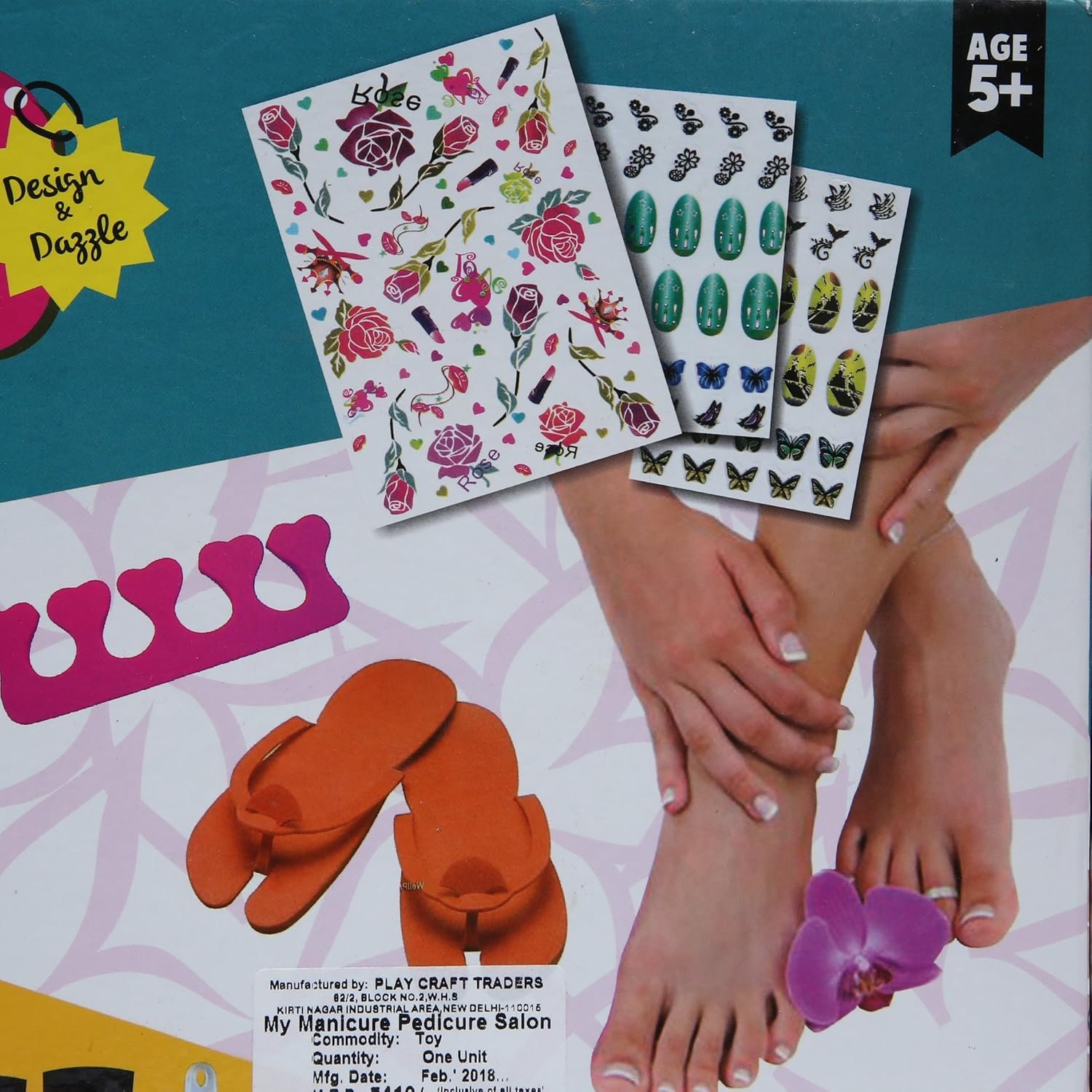 Kids Salon Style Manicure & Pedicure Kit – Complete Nail Art Set for Girls | DIY Nail Care Kit with Accessories | Safe & Fun Beauty Toy for Kids