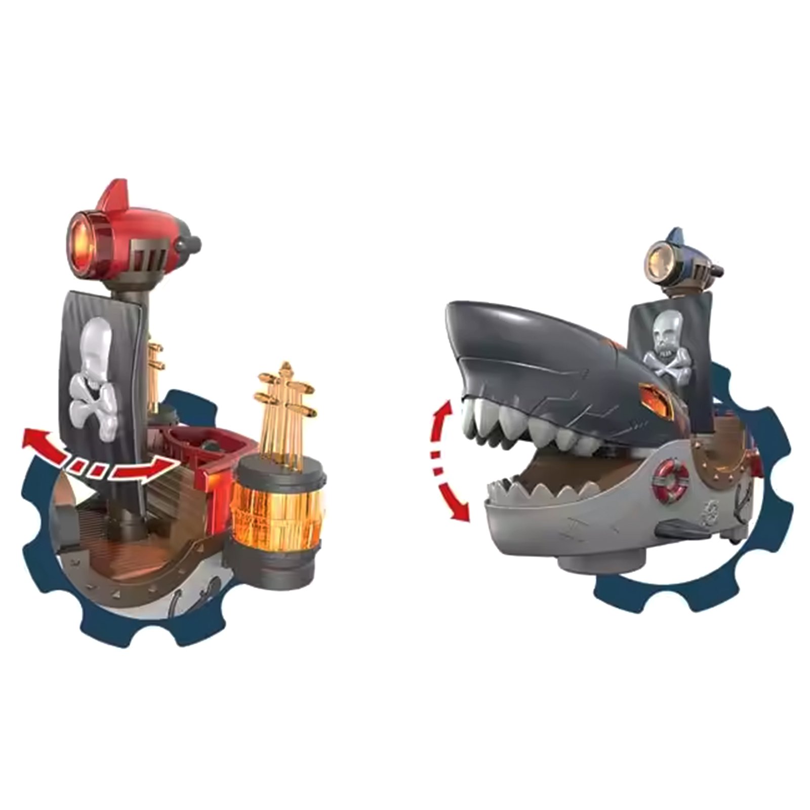 Electric Shark Pirate Ship Toy for Kids Age 3+ | Light & Music Car with Universal Wheels | GEAR Series Dynamic Shark Car for Imaginative Play