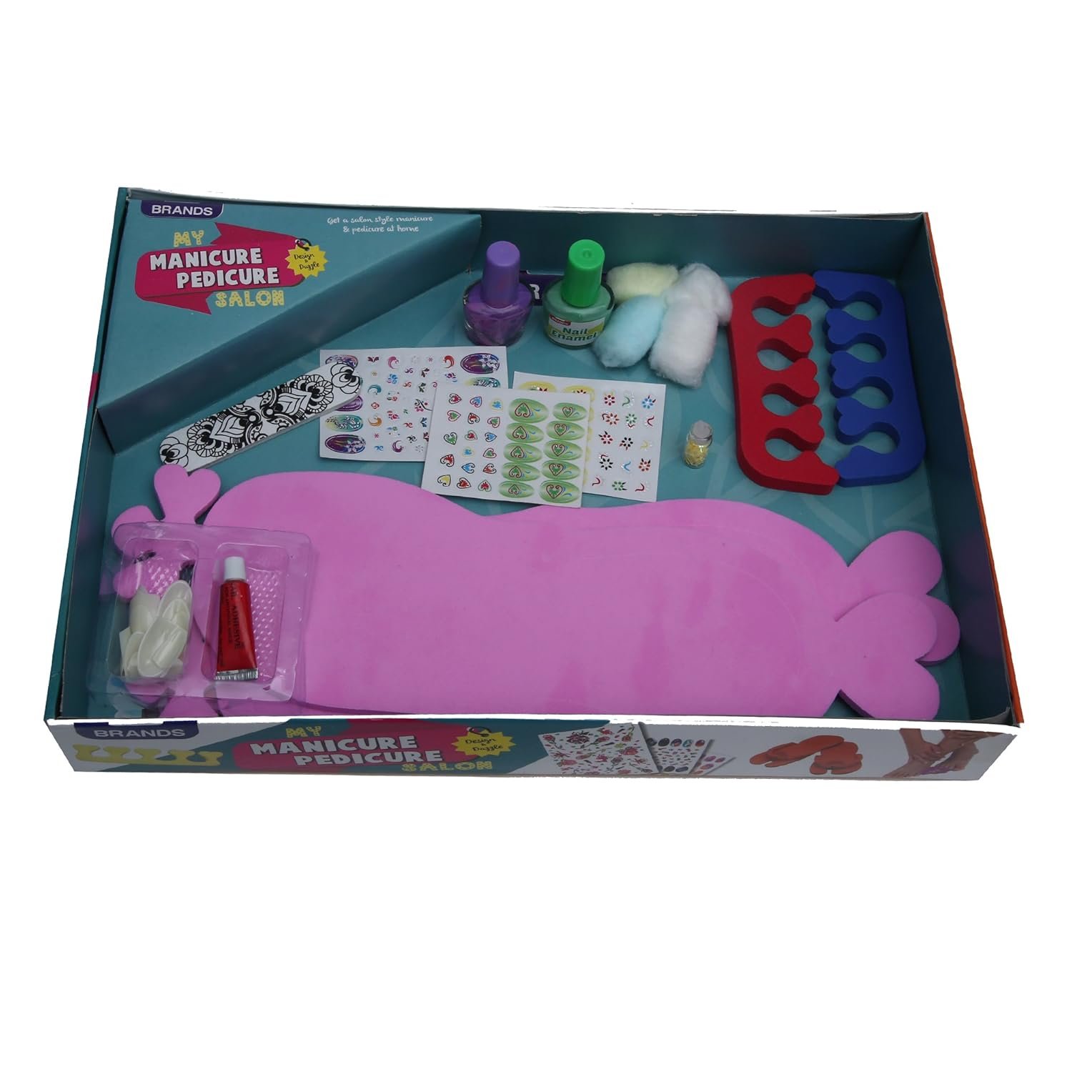 Kids Salon Style Manicure & Pedicure Kit – Complete Nail Art Set for Girls | DIY Nail Care Kit with Accessories | Safe & Fun Beauty Toy for Kids