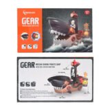 Electric Shark Pirate Ship Toy for Kids Age 3+ | Light & Music Car with Universal Wheels | GEAR Series Dynamic Shark Car for Imaginative Play