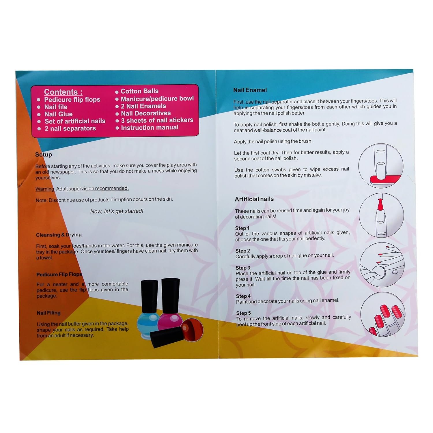 Kids Salon Style Manicure & Pedicure Kit – Complete Nail Art Set for Girls | DIY Nail Care Kit with Accessories | Safe & Fun Beauty Toy for Kids