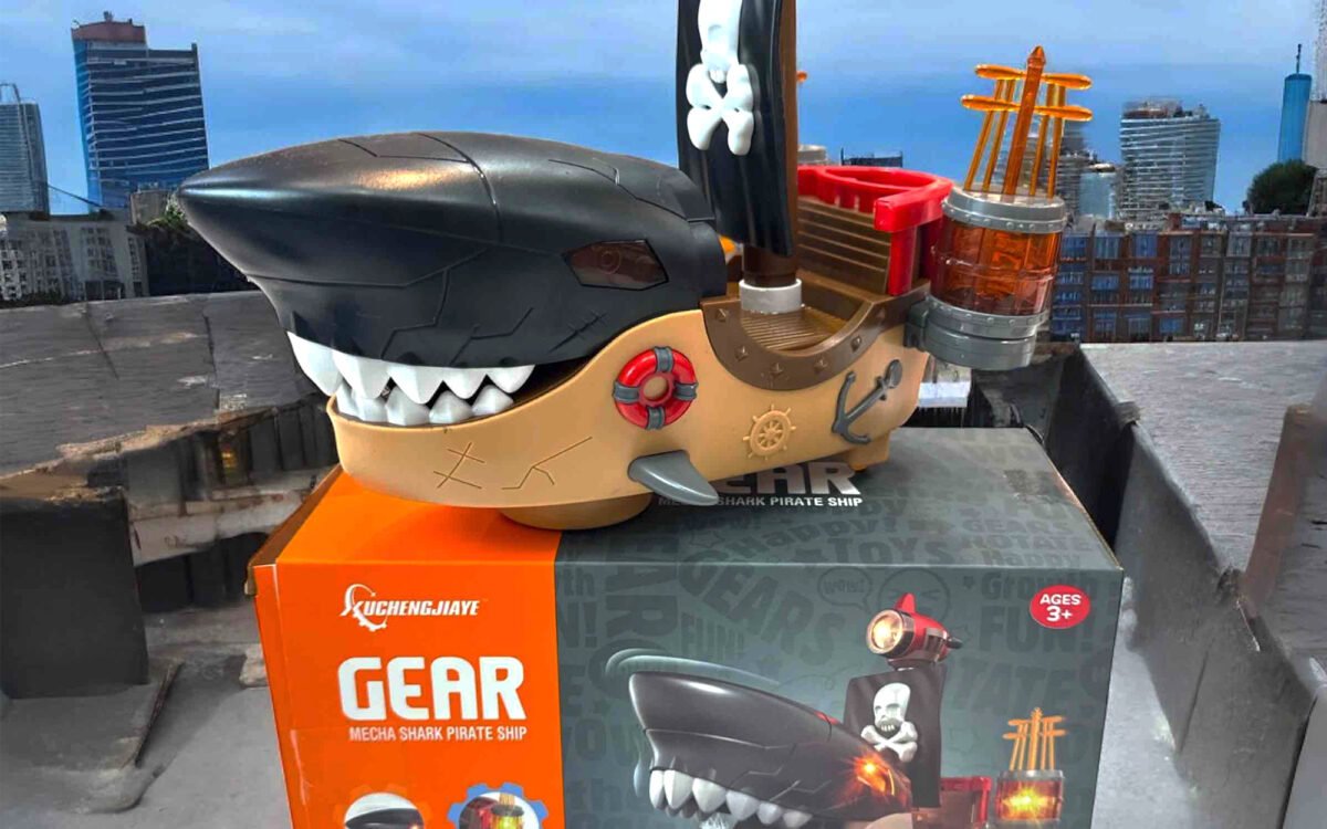 Electric Shark Pirate Ship Toy for Kids Age 3+ | Light & Music Car with Universal Wheels | GEAR Series Dynamic Shark Car for Imaginative Play